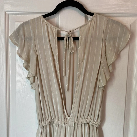 Wilfred Stripe Ruffle Sleeve Open Back Jumpsuit - Picture 7 of 11